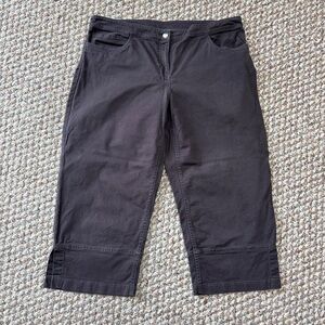 Eileen Fisher Brown Petite Capri Pants Slit Hem Denim Crop Jeans Classic